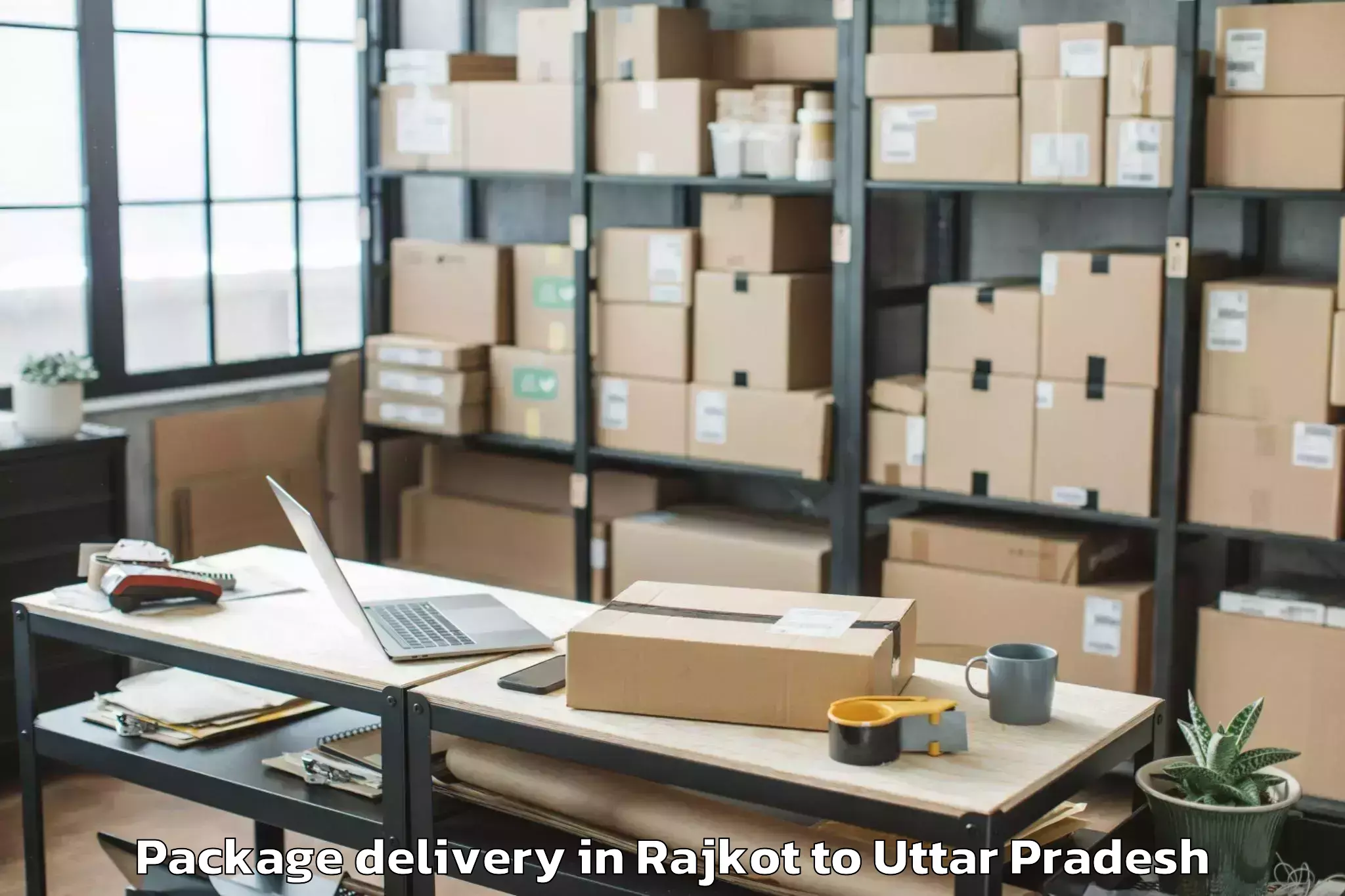 Get Rajkot to Tundla Package Delivery